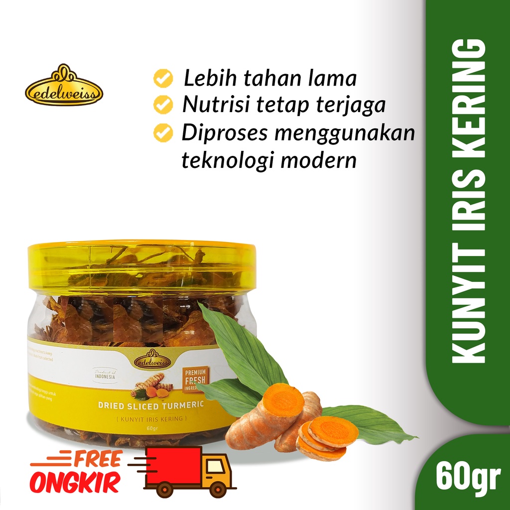 

Edelweiss Rempah Alami Kunyit Kering (Dried Turmeric) 60gr Kunir