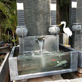 kolam air mancur minimalis taman
