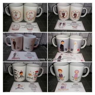 Mug Couple, Mug Valentine, Mug Wedding Custom Sepasang Free Dus dan