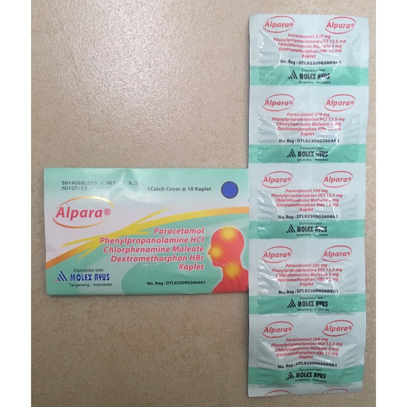 ALPARA Strip - Obat Demam Batuk Flu Pilek 10 Tablet