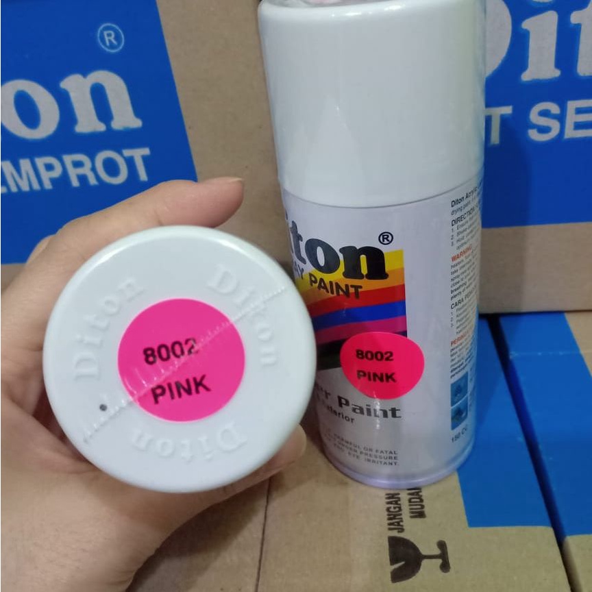 DITON Spray Paint Acrylic Lacquer Paint Pilox Cat Semprot Warna Stabilo / Fluorescent (Red Pink Green Blue Yellow Orange White Primer Clear) 150cc / 150ml