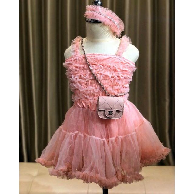 pink ruffle dress