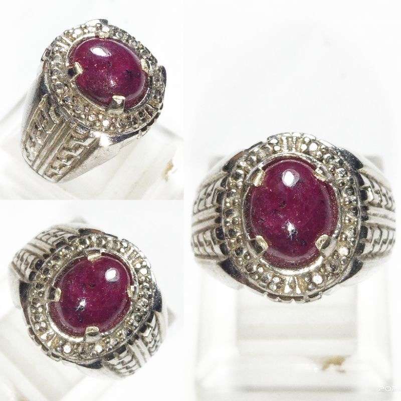 CINCIN BATU RUBY MERAH DELIMA ASLI 100% NATURAL  KUALITAS SUPER ISTIMEWA