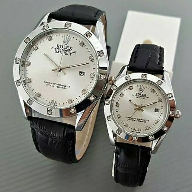 Jam Tangan (Couple/sepasangan)ROLEX TALI KULIT