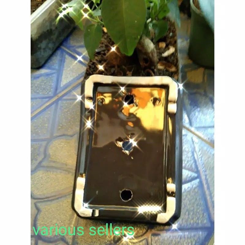 Pot keramik bonsai persegi 4