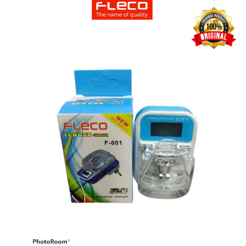 CHARGER DESKTOP LCD FLECO ORIGINAL Cas kodok + 1 port output PREMIUM QUALITY [Support semua hp samsu