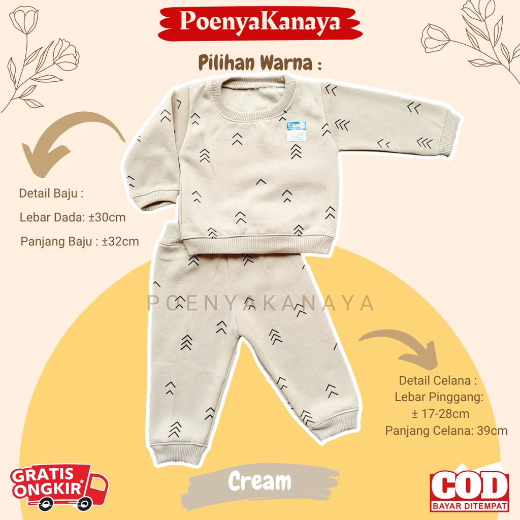 Setelan Sweater Jaket Bayi Anak Panjang ARROW HBc Size 6-18 Bulan SPY99