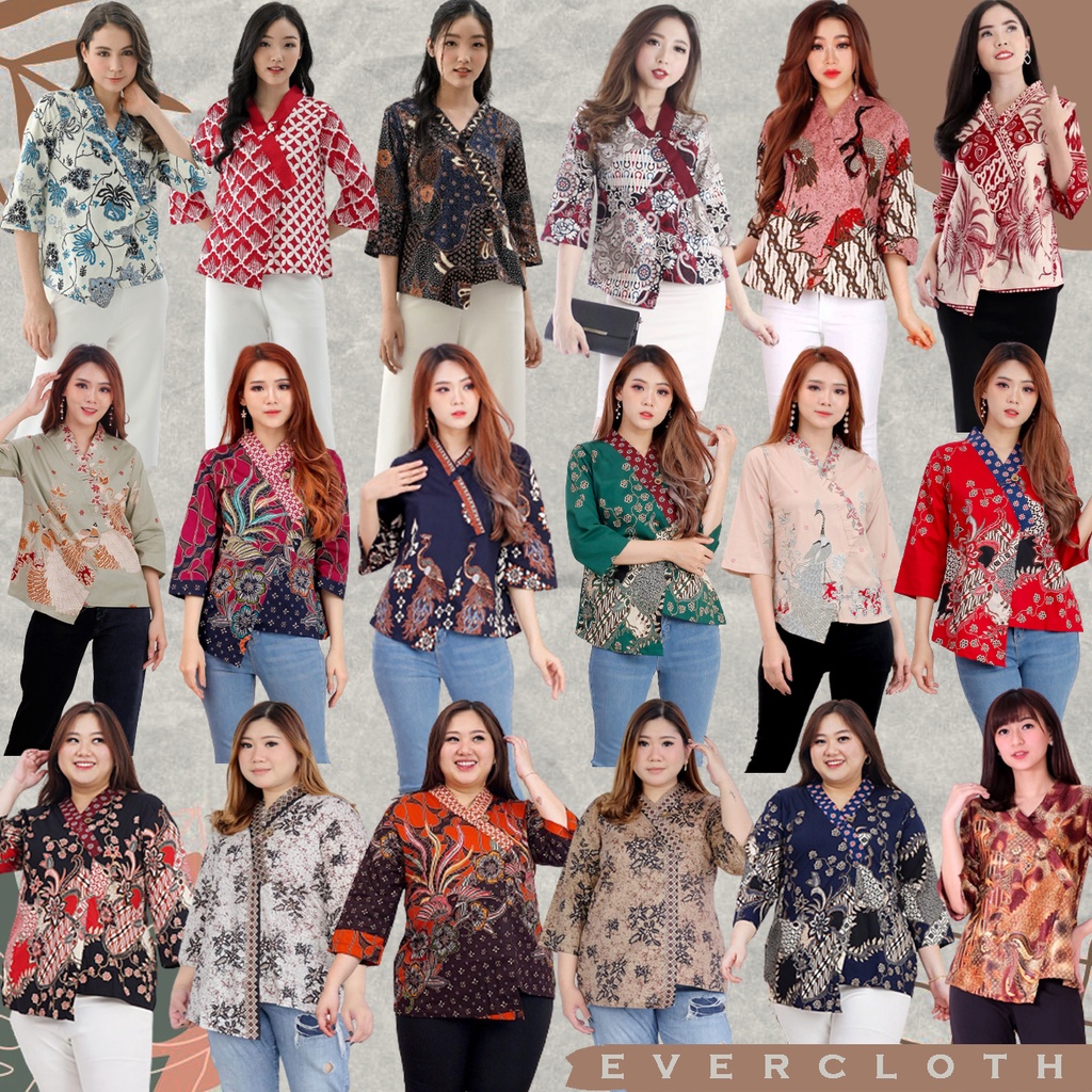 METY TOP STANDAR / JUMBO / SUPER JUMBO- Atasan Batik Jumbo Wanita Blouse Wanita 110 / 262 / MIX