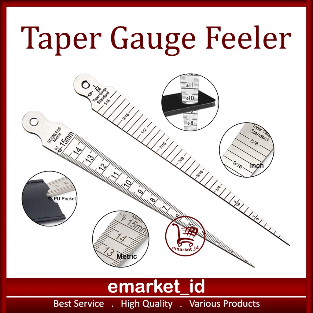 

Taper Gauge Feeler 1-15mm / Stainless Steel Gap Hole Double Side Measuring Tool