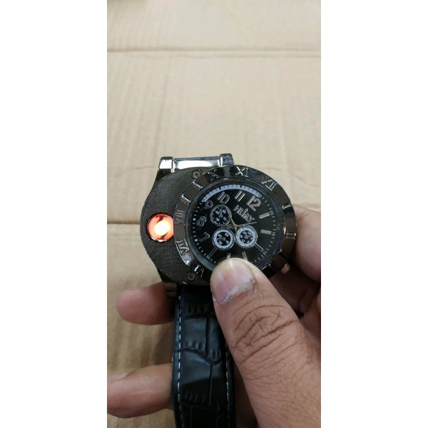 Jam Tangan Korek Elektrik Hua Yue 2133-30 - Jam Korek - Korek Cas - Korek Charger