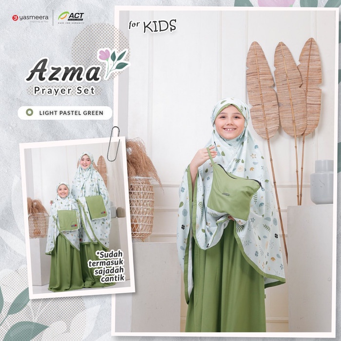 Azma Prayer Set for Kids by Yasmeera - Light P Green, Remaja