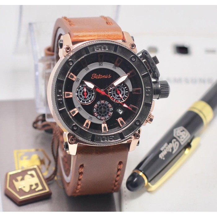jam tangan TETONIS PRIA ORIGINAL KULIT SPORT