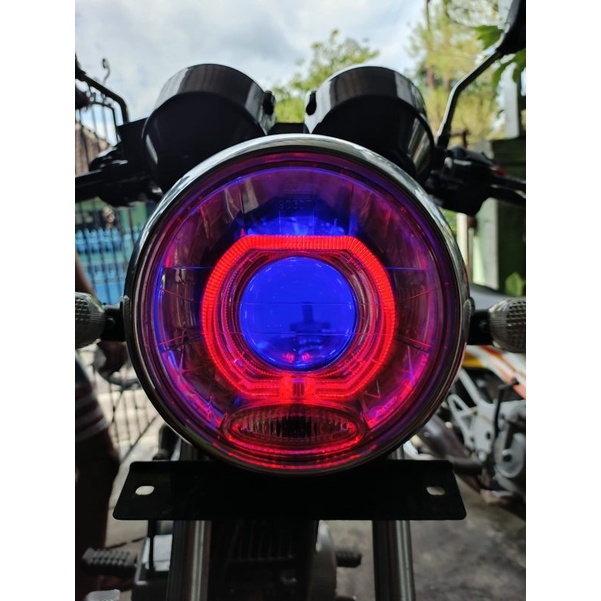 lampu depan NINJA Rx-king Tiger lama 7inch set lampu biled projector ukur 2,5inch tipe MH1 lampu TIG