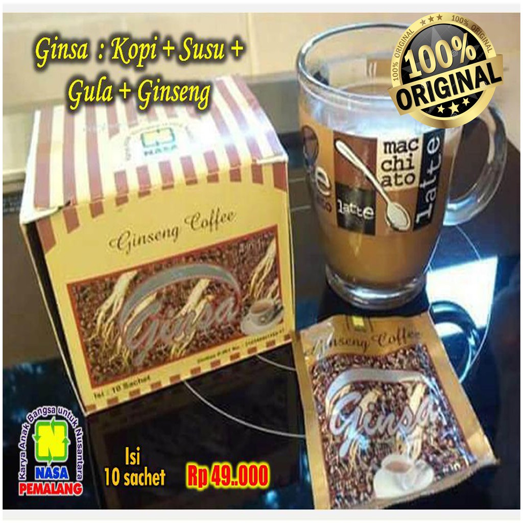 

[Bayar di Tempat] Ginsa Kopi Gingseng Nasa Perpaduan Kopi Susu Gula Ginseng