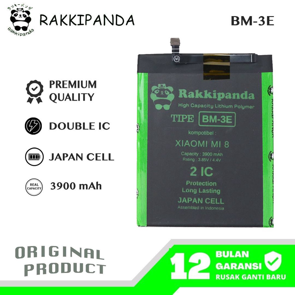 (R/K)- RakkiPanda - BM3E BM 3E Mi 8 Batre Batrai Baterai