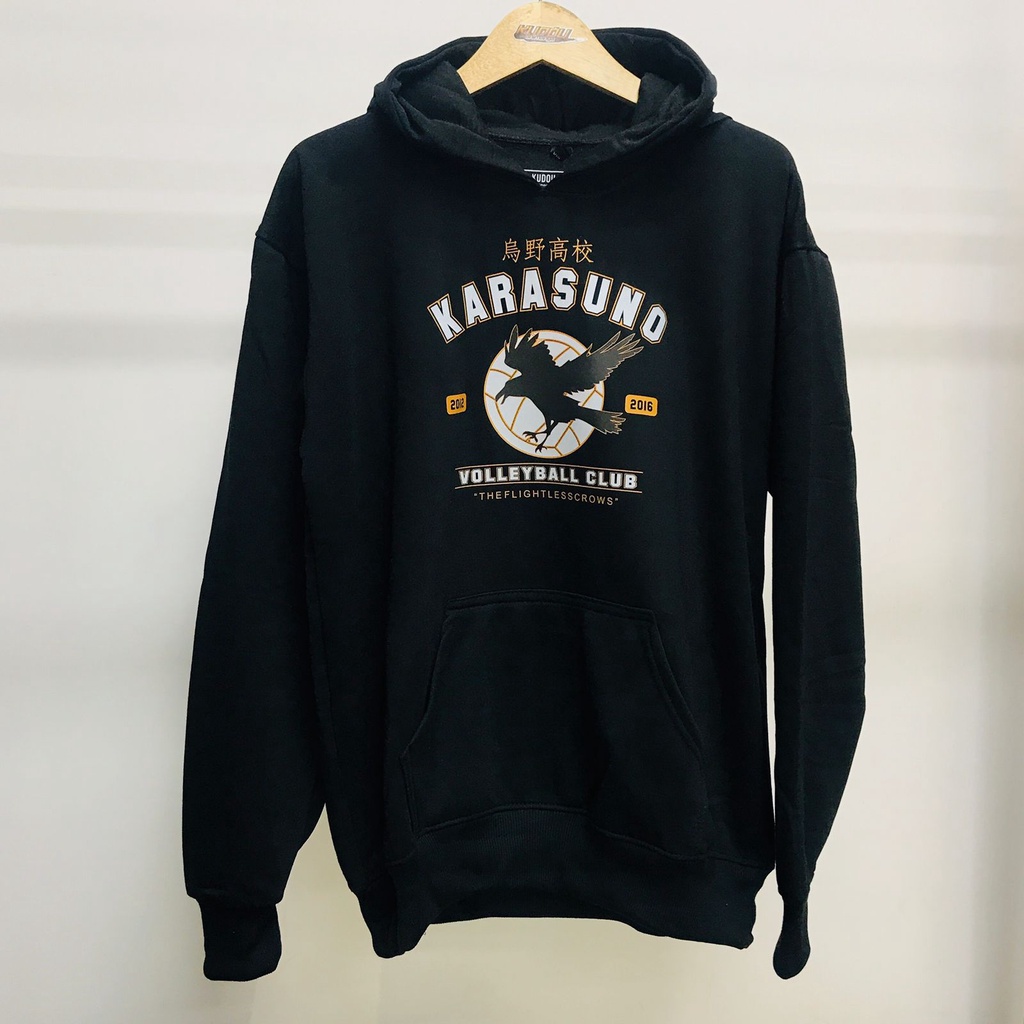 Hoodie Fleece Property Of Karasuno Volleyball Club Black Anime Manga Haikyuu