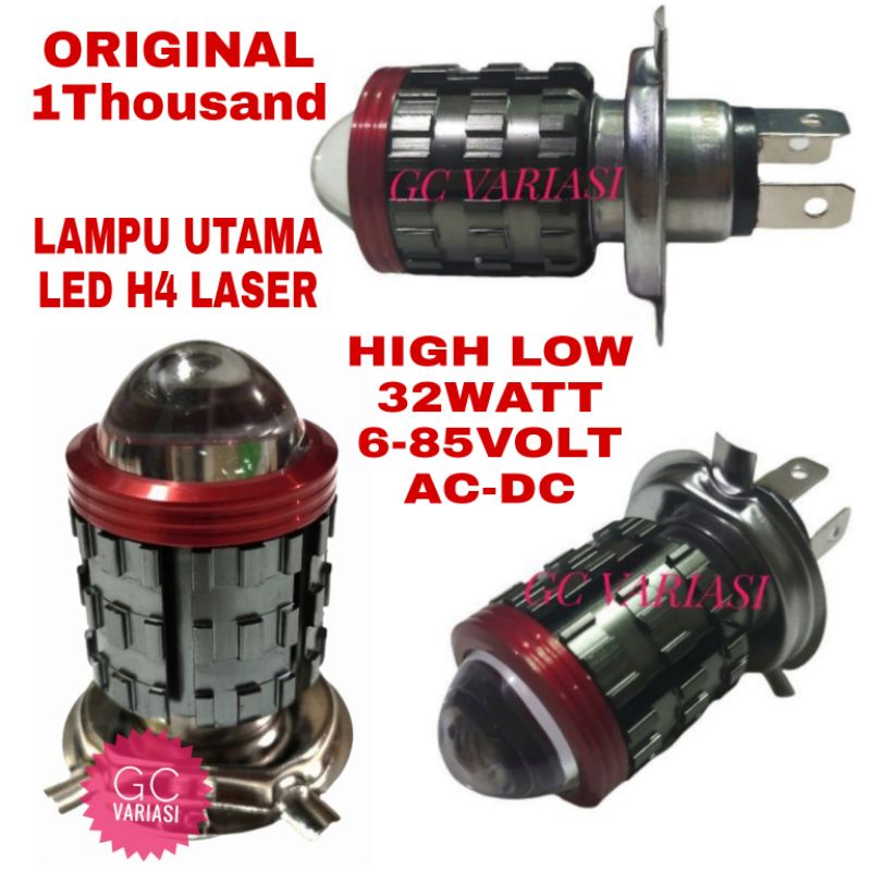 LAMPU UTAMA MOTOR H4 LASER/LAMPU LED MOTOR DEPAN H4 LASER HI/LO AC DC 8W-24Watt 9-80V 1THOUSAND/LAMPU LED H4 UTAMA MOTOR VIXION DLL/LED DEPAN MOTOR SOKET H4 LASER HI LO/LAMPU SOKET H4 LED LASER UNTUK SEMUA MOTOR SOKET H4