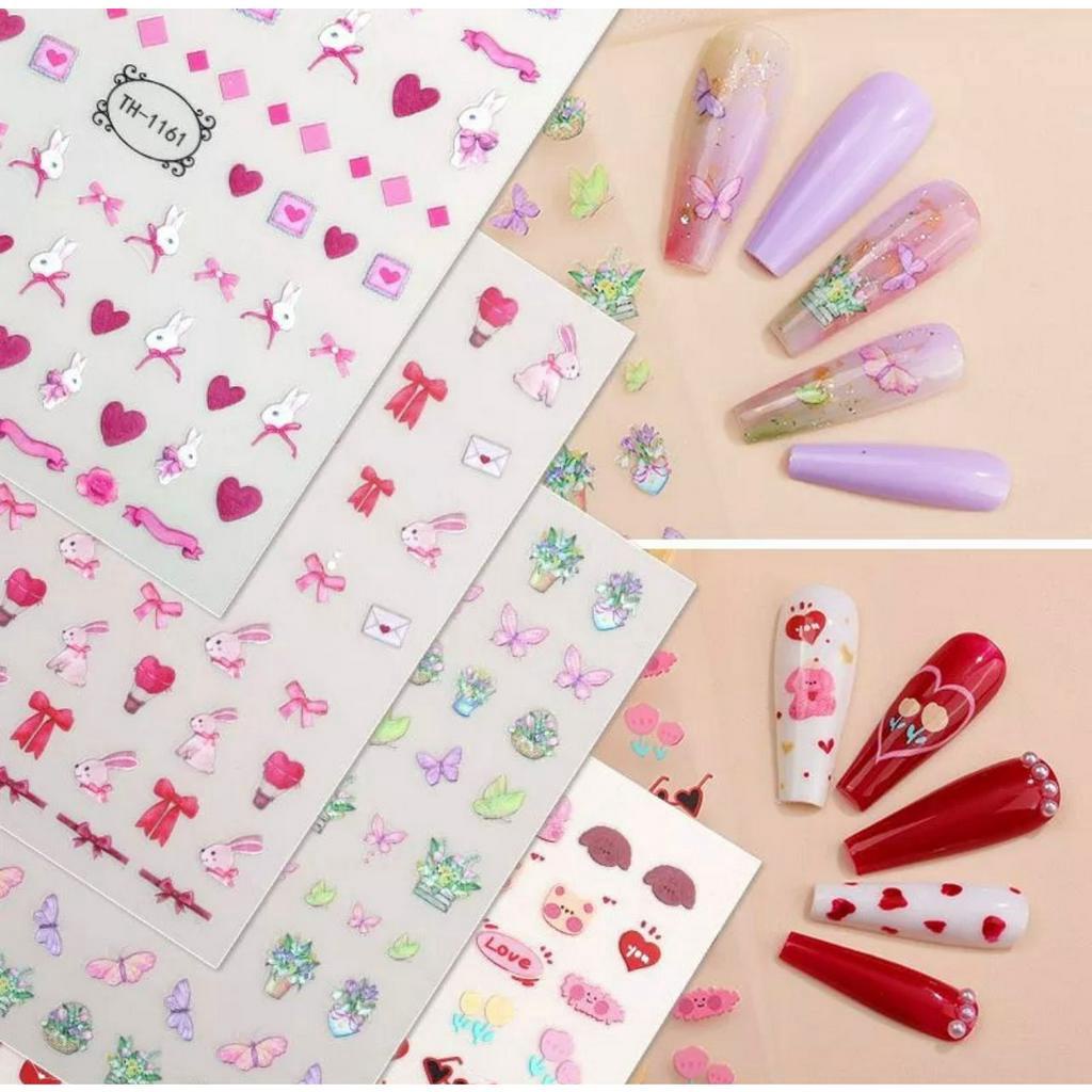 TH STIKER KUKU MOTIF 3D NAIL ART || STIKER KUKU ANAK DEWASA HIASAN DEKORASI - BD