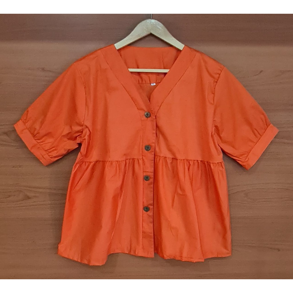 BinxFashion Blouse Jumbo / Atasan Wanita Jumbo / Pakaian Wanita Jumbo 40-Orange