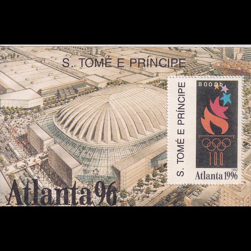 

Prangko Sao Tome And Principe 1992 - Olympic Games - Barcelona, Spain - Winners and Tourist Attractions