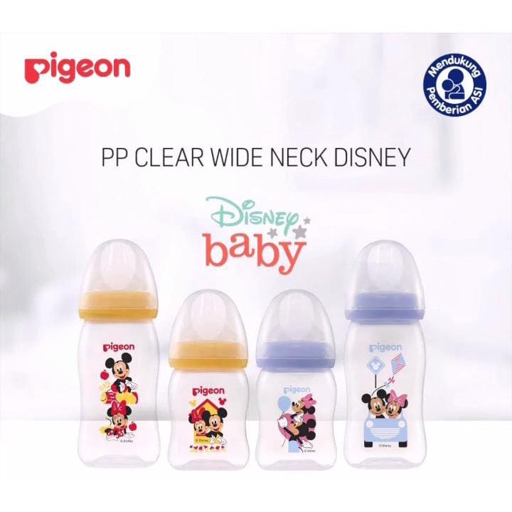 Pigeon BOTOL PP Clear Wide Neck Disney Mickey 160/240 ML / BOTOL SUSU DISNEY / MICKEY