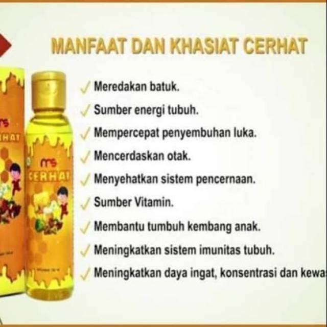 MADU CERHAT MSI madu kecerdasan anak penambah nafsu makan tinggi badan daya tahan tubuh daya ingat