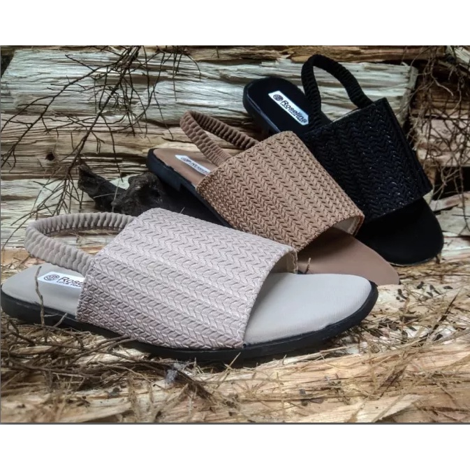 Sandal Selop Tali Rajut Karet / Sandal Wanita Kekinian Termurah / Sandal Selop Wanita FLAT TEPLEK RA