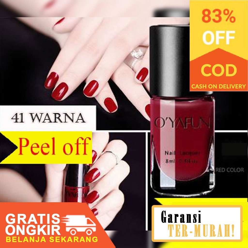 OYAFUN [ORIGINAL] READY WARNA Peel Off kutek cat kuku halal muslimah Gel Nail polish O'yafun Kuteks