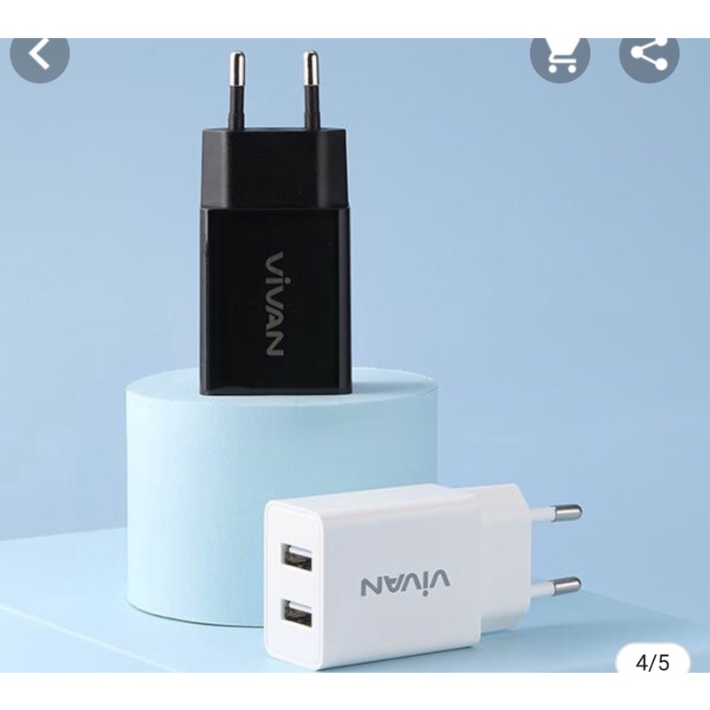 Charger 2 USB Fastcharging 2.4 Amper Support Iphone Samsung Xiaomi Oppo dan Vivo