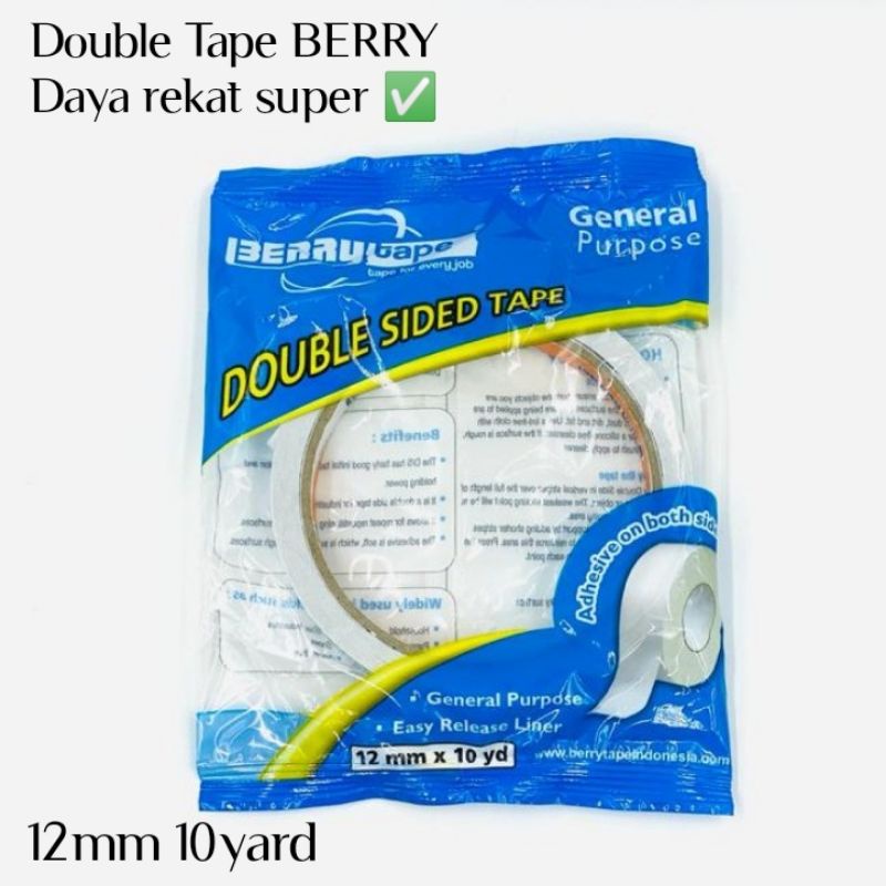 

Double tape Berry 12mm 10yard / doubletape Murah/doubletape berry