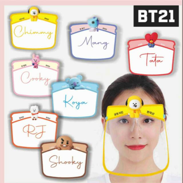 FACE SHIELD BT21 PLUS KACAMATA  ANAK / REMAJA KOREA BTS ala  ARTIS NAGITA Last stock