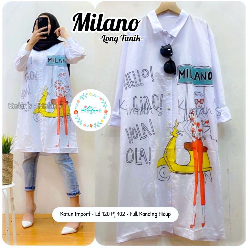 MILANO LONG TUNIK BY KINTAN'S (TUNIK MUSLIMAH) Tunik katun rekomended