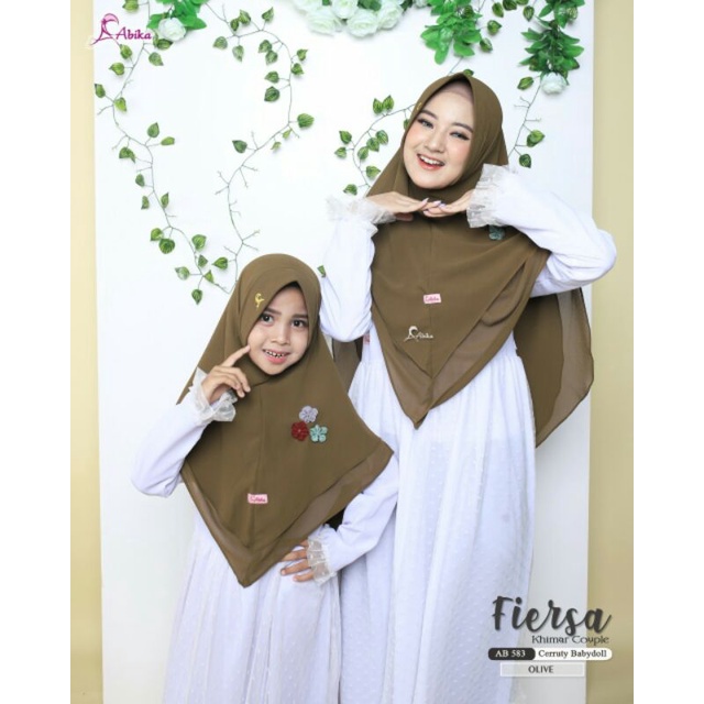 Khimar Fiersa mom dan kids by Abika (hijab /jilbab couple)
