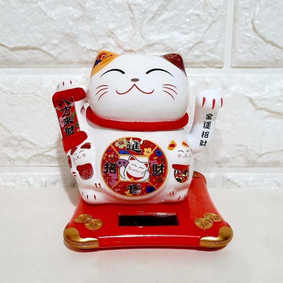 MANEKI PAJANGAN KUCING LUCKY CAT MANEKI NEKO TANGAN GOYANG KADO MURAH