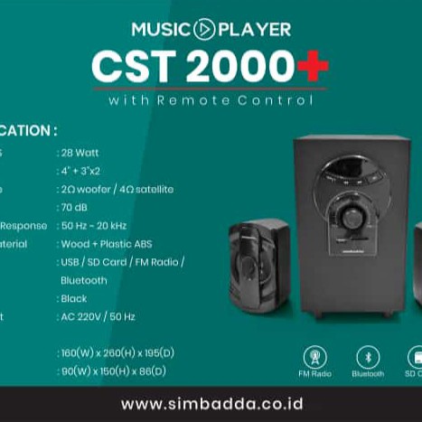 Speaker Simbadda Music Player CST 2000 N+ / 2000 N Plus