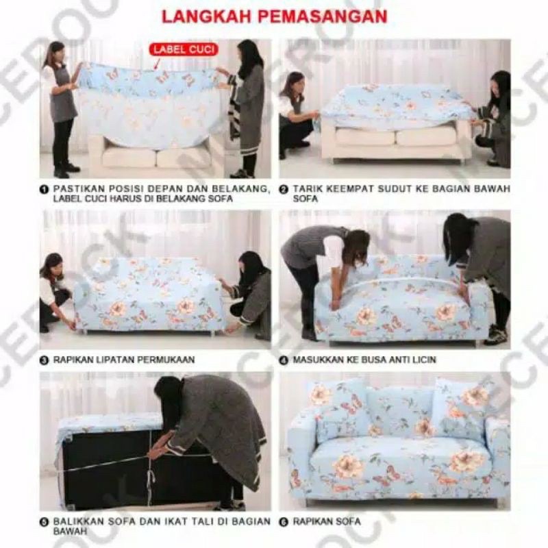 termurah Sarung sofa cover sofa dpt free sarung bantal sofa 1pcs