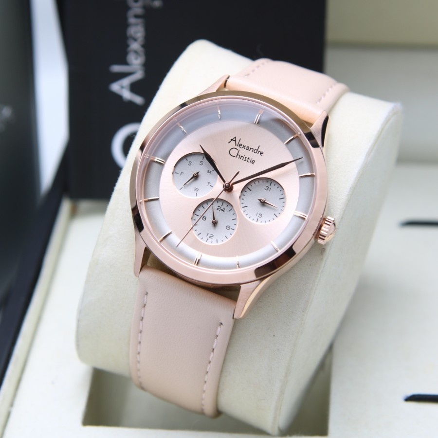 JAM TANGAN WANITA ALEXANDRE CHRISTIE AC 2868 LEATHER ORIGINAL GARANSI RESMI 1 TAHUN