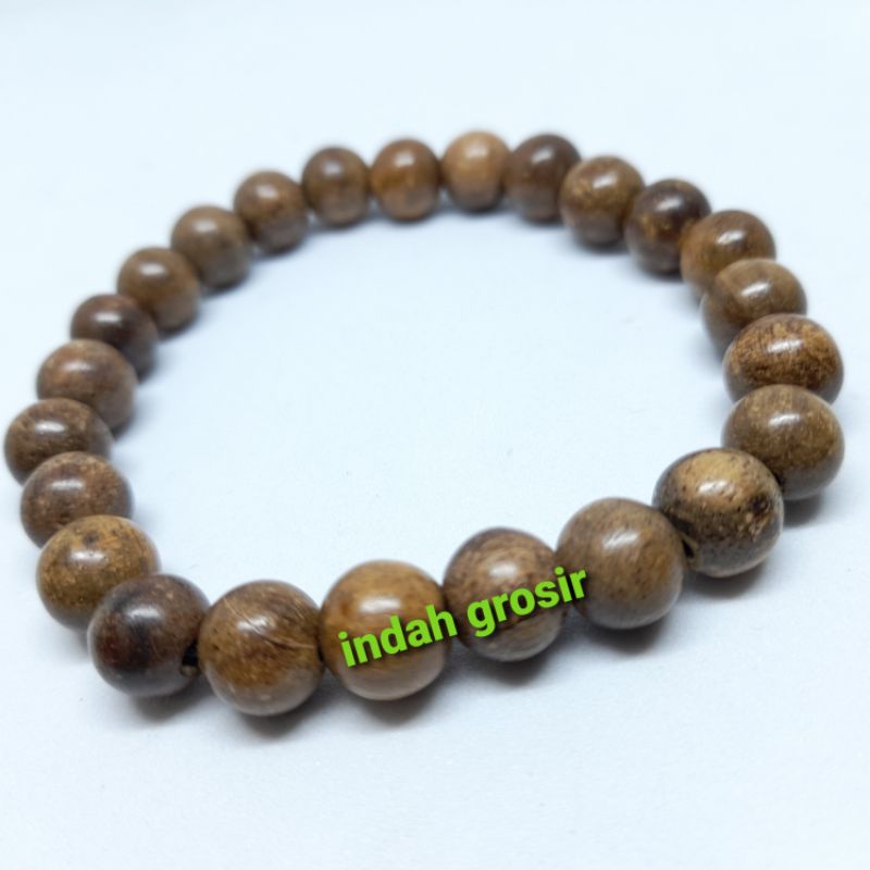 Aksesoris Gelang Kayu Gaharu Gahru 8mm Natural