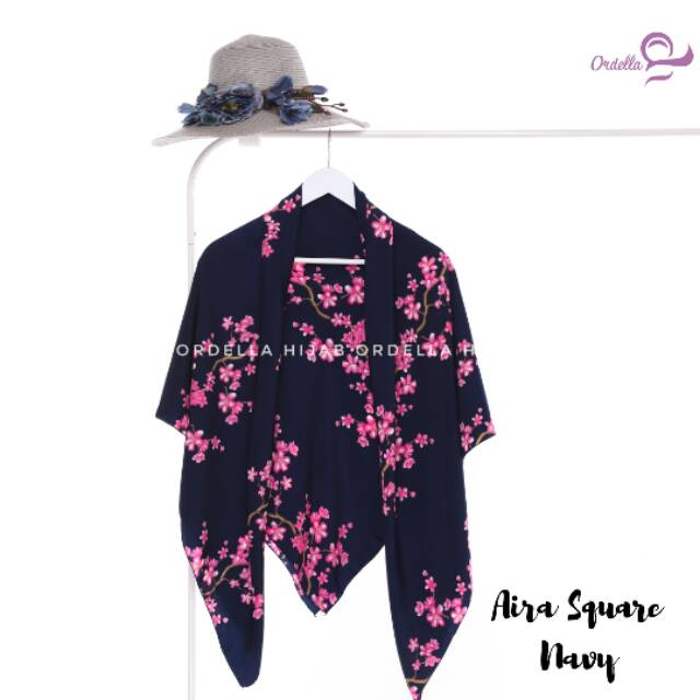 Jilbab Motif Syari Ordella Hijab - Kerudung Segi Empat Motif Wolfis Jumbo - Khimar Motif Bunga