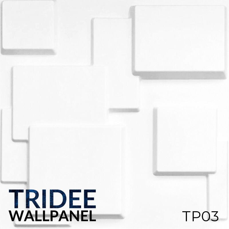 TRIDEE WALLPANEL | WALLPAPER DINDING DEKORASI | WALL PANEL 3D DINDING PVC-TP03 SQUARE