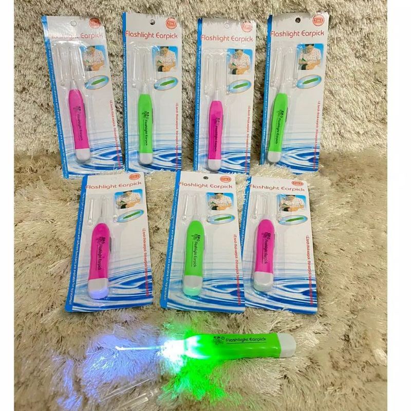 KOREK KUPING LAMPU LED Senter Nyala EARPICK Flash Light PEMBERSIH TELINGA LED Souvenir Murah