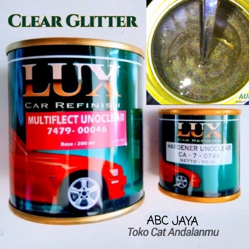 Cat LUX Car Refinish Multiflect Unoclear PU 2K Clear Efek Pelangi Gliter Hologram + Hardener 250ml