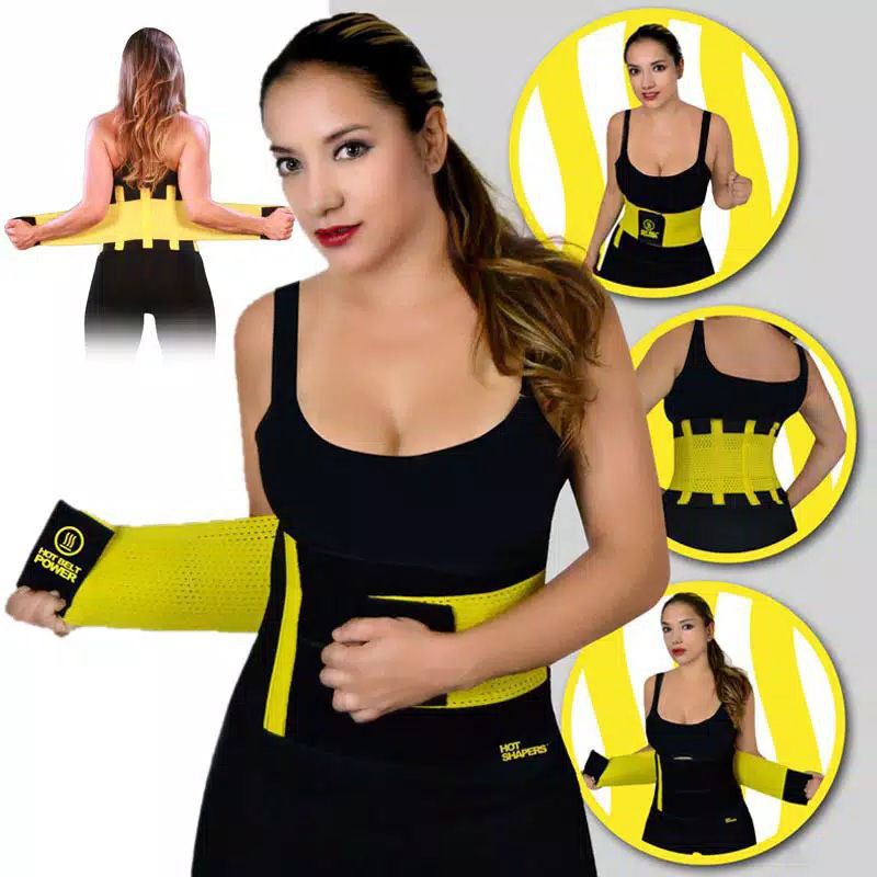 HOT SHAPERS POWER BELT FAT BURNER Sabuk Korset Pembakar Lemak dan Pengecil Pelangsing Perut Pria Wanita Bahan Neotex Smart Fabrics Technology