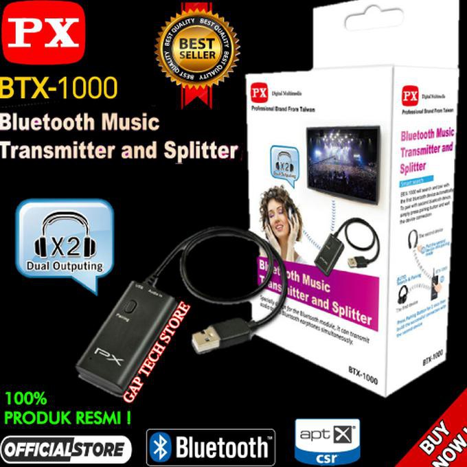 PX BTX 1000 - BLUETOOTH MUSIC TRANSMITTER AND SPLITTER