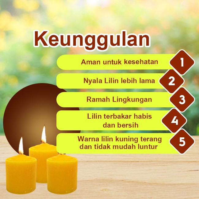 Lilin Hotel kuning (3.5x4 cm) @ 12 pcs/ pack