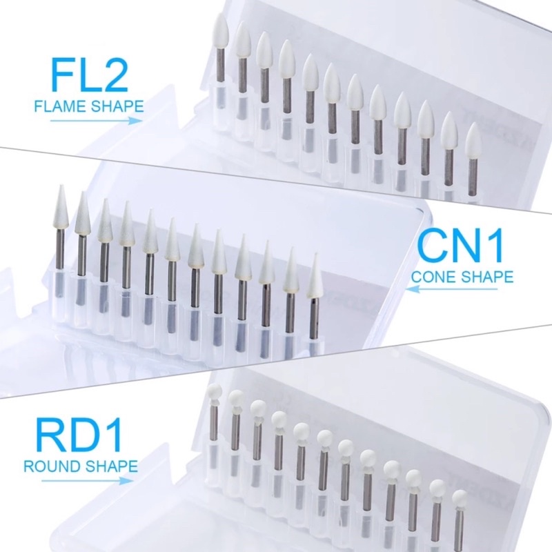 Dental bur poles polishing putih high speed GIC white stone arkansas alpin highspeed bur