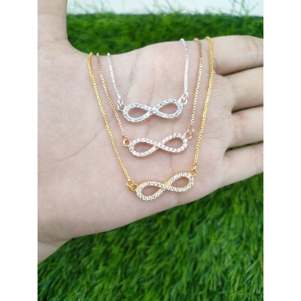 KALUNG KOYE ITALI SANTA+ INFINITY MP FULL/ KALUNG PERAK ASLI SILVER 925 LAPIS EMAS/KALUNG FASION WANITA TERBARU