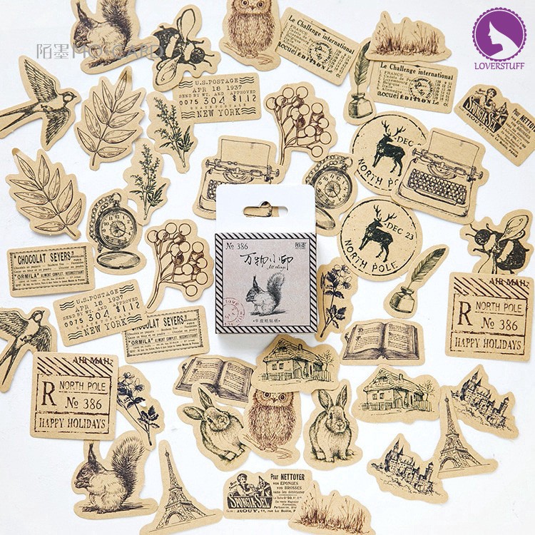 

STICKER DECO DESAIN CLASSIC VINTAGE STICKER SCRAPBOOK DIARY JOURNAL BUJO LOVERSTUFF
