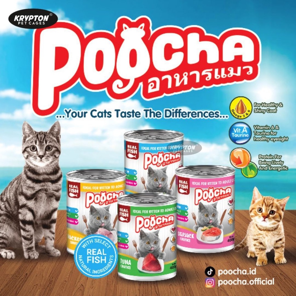 Poocha Kaleng 400gr - Makanan Kucing Kaleng Basah  - For Kitten &amp; Adult Cat