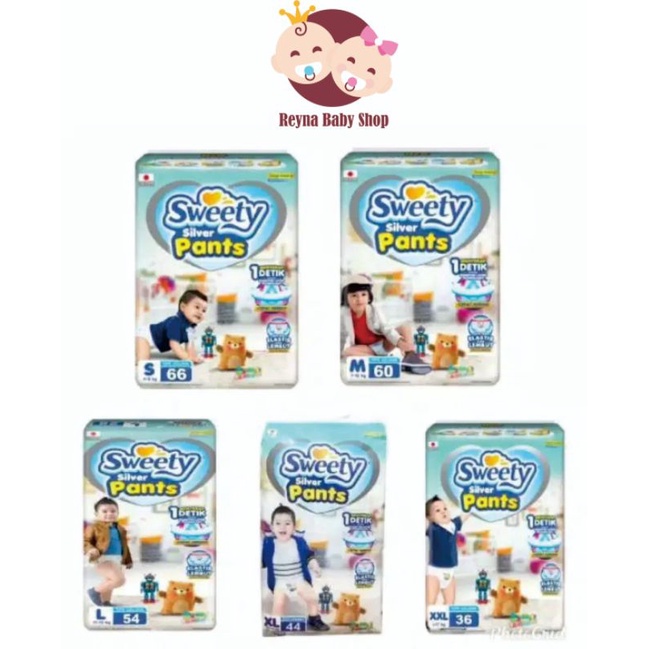 pampers sweety silver pants S 66 / M 60 / L 54 / XL 44 / XXL 36